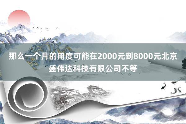 那么一个月的用度可能在2000元到8000元北京盛伟达科技有限公司不等